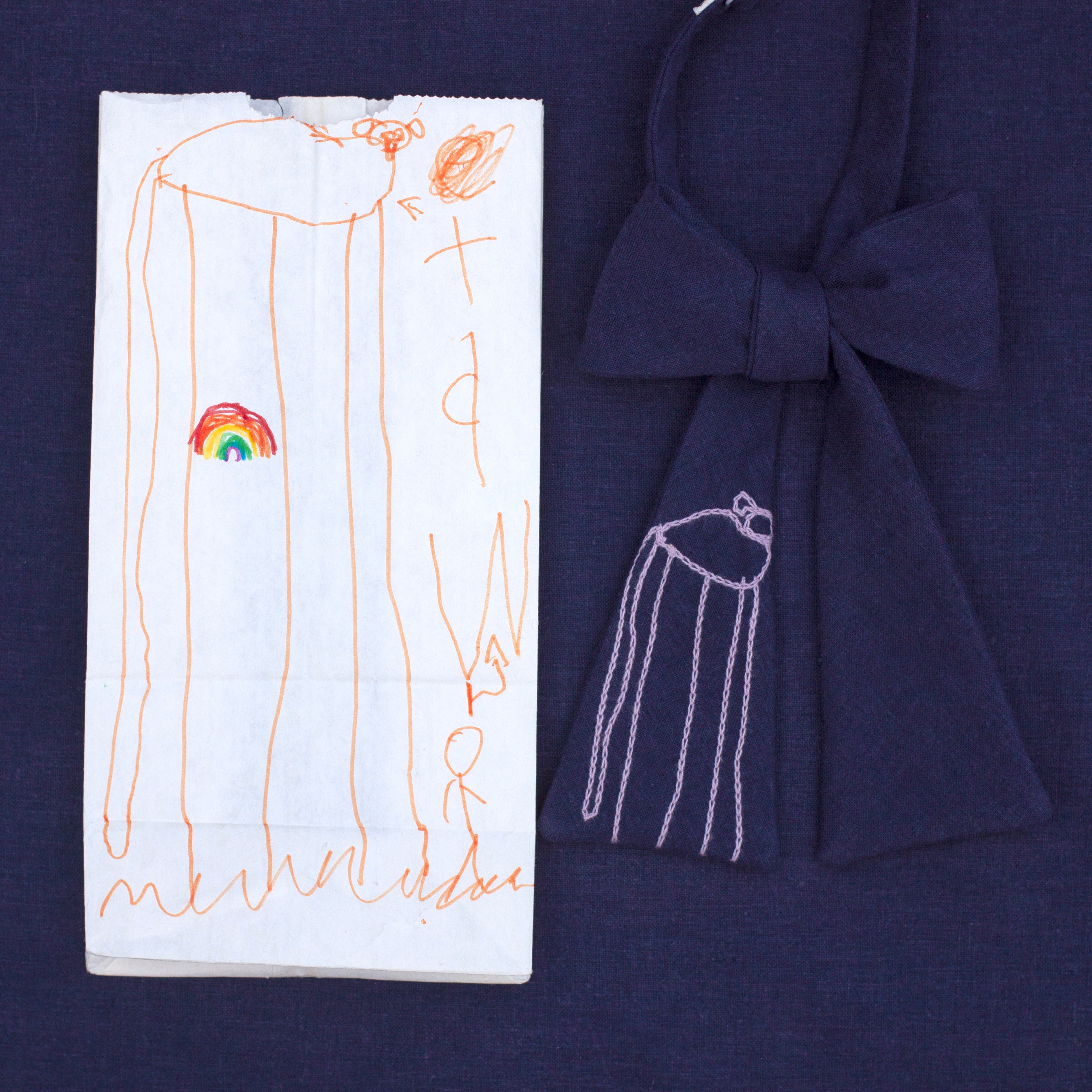Mother's Day bow tie- custom embroidery in your child's handwriting!