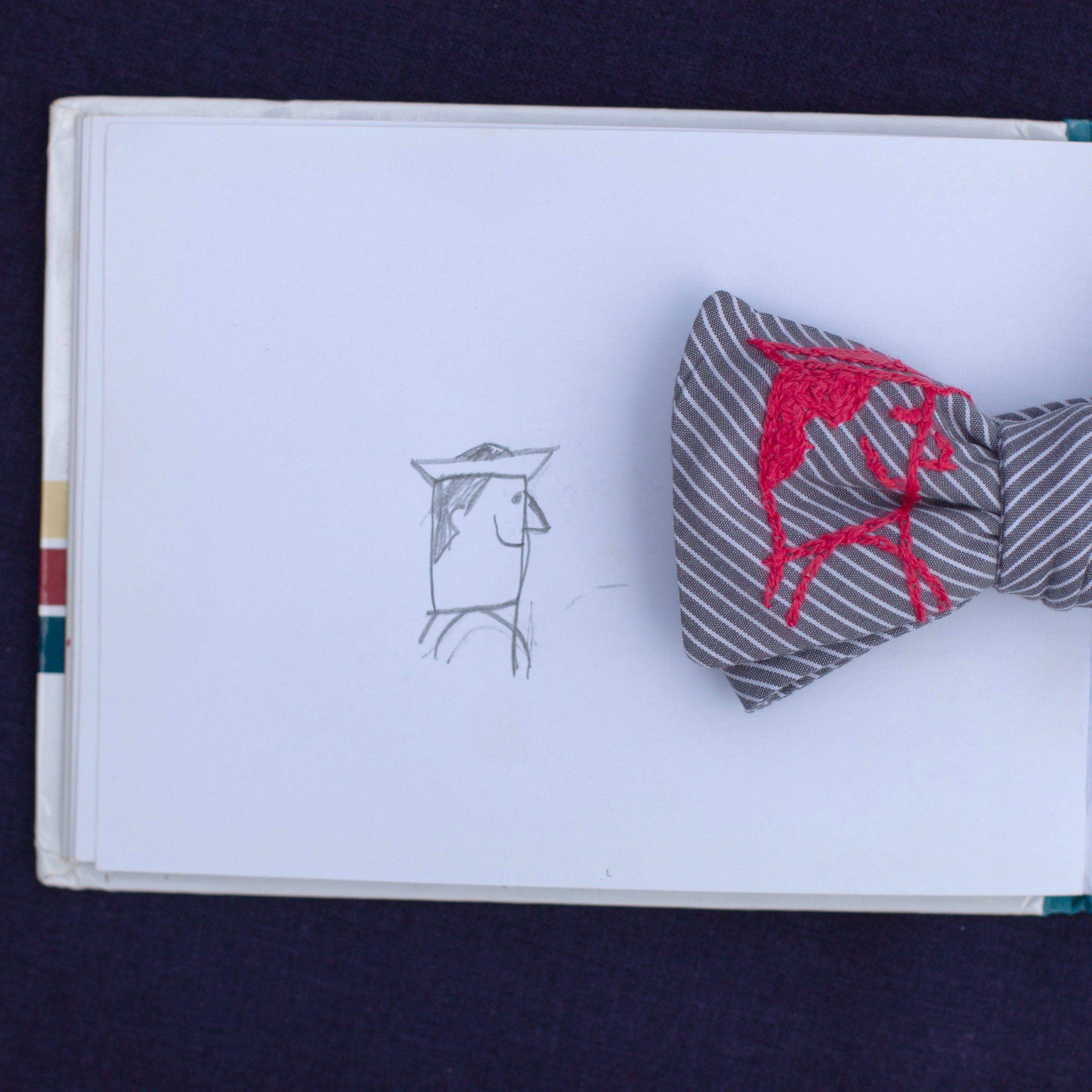 Father's Day bow tie- custom embroidery in your child's handwriting