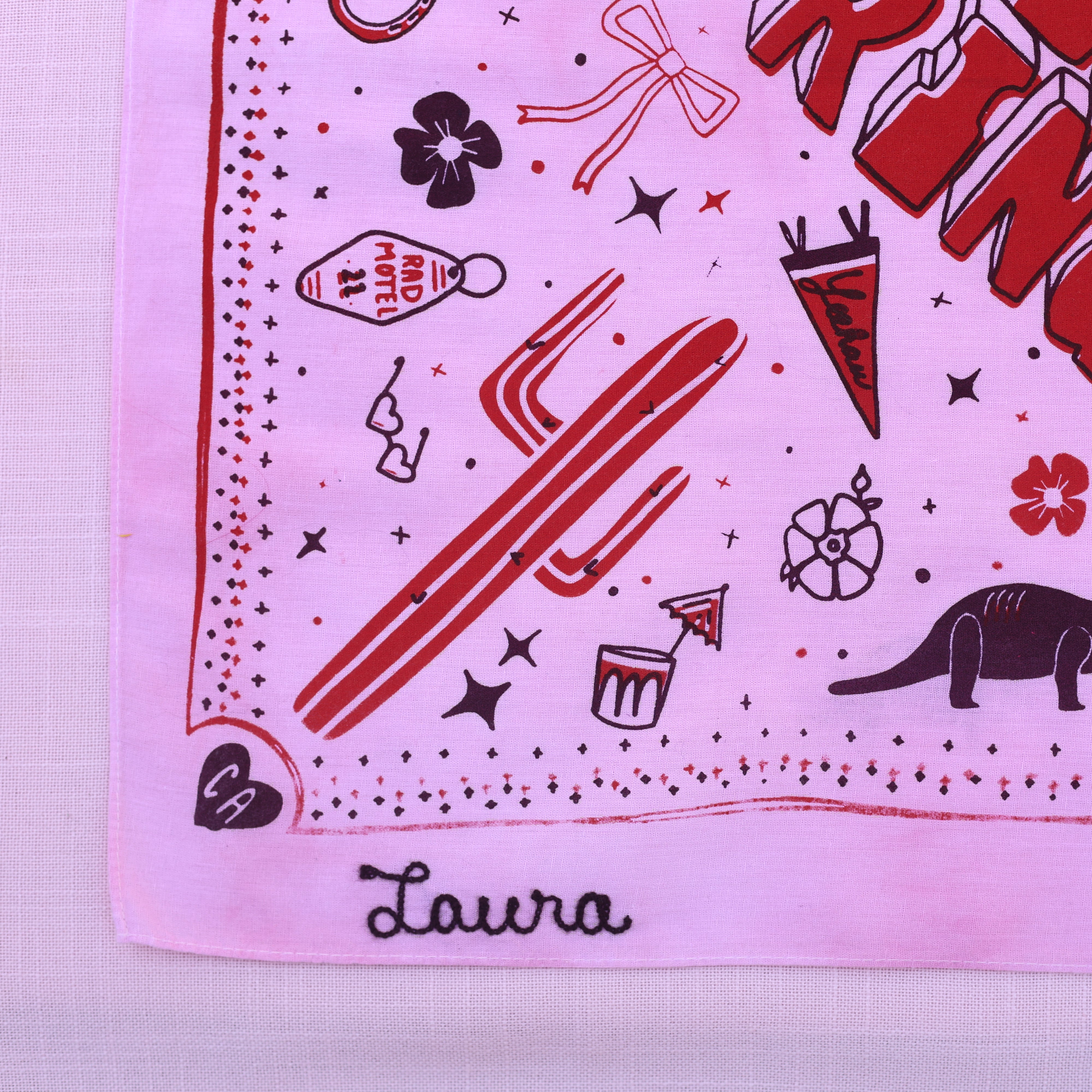 Palm Springs bandana with custom chain stitching!