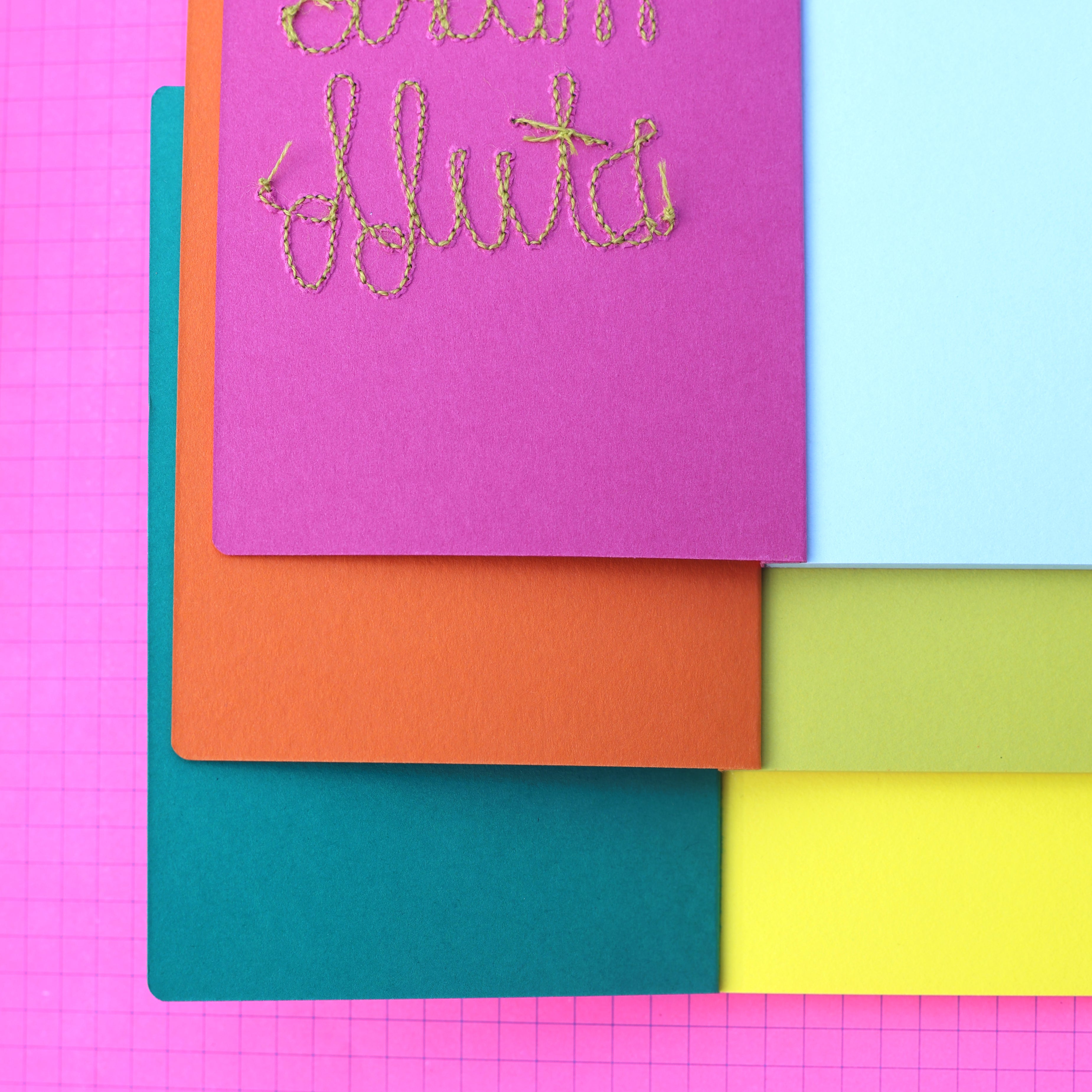 custom chain stitching on an Ugly Book sketchbook