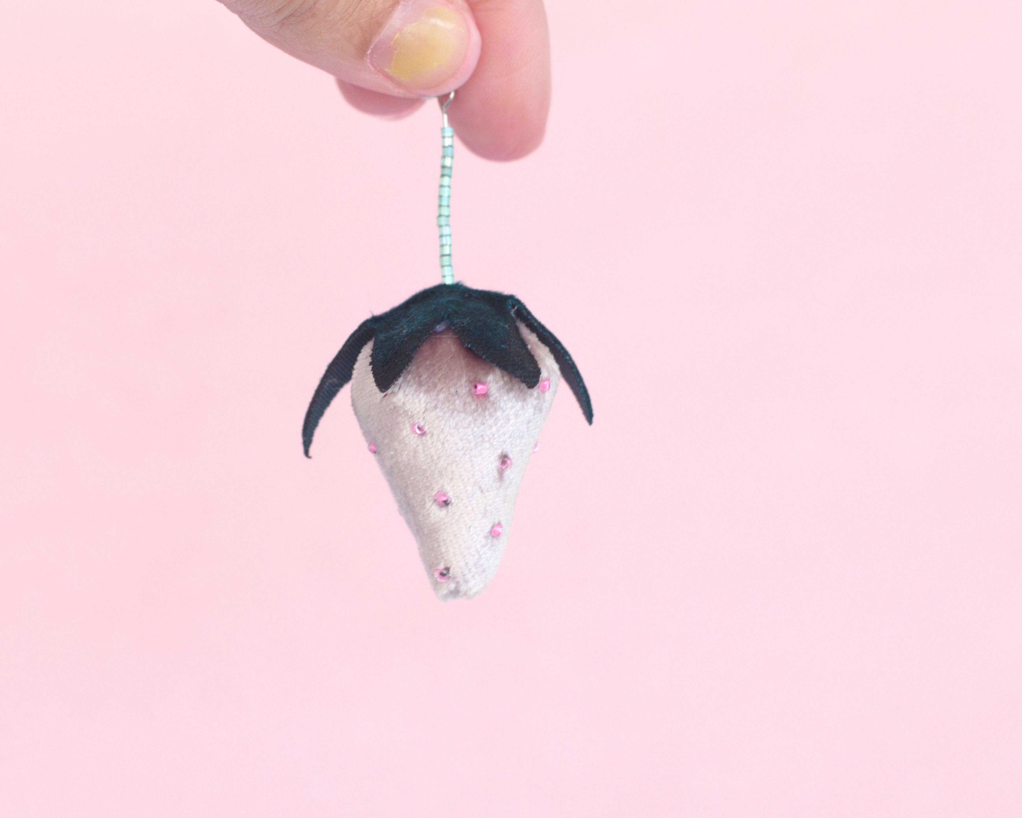 velvet strawberry earrings!