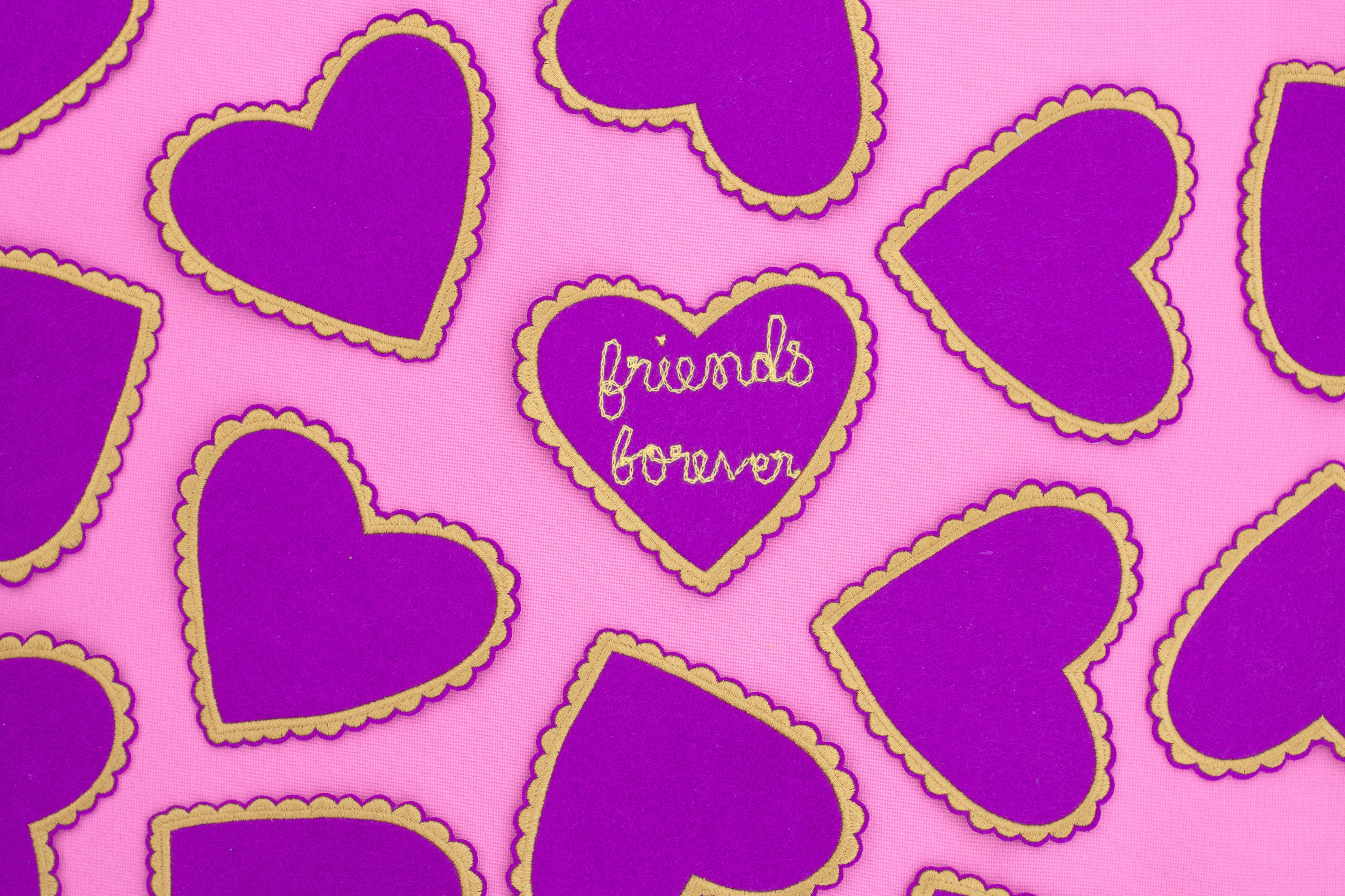 heart patch, hand cranked chain stitch!