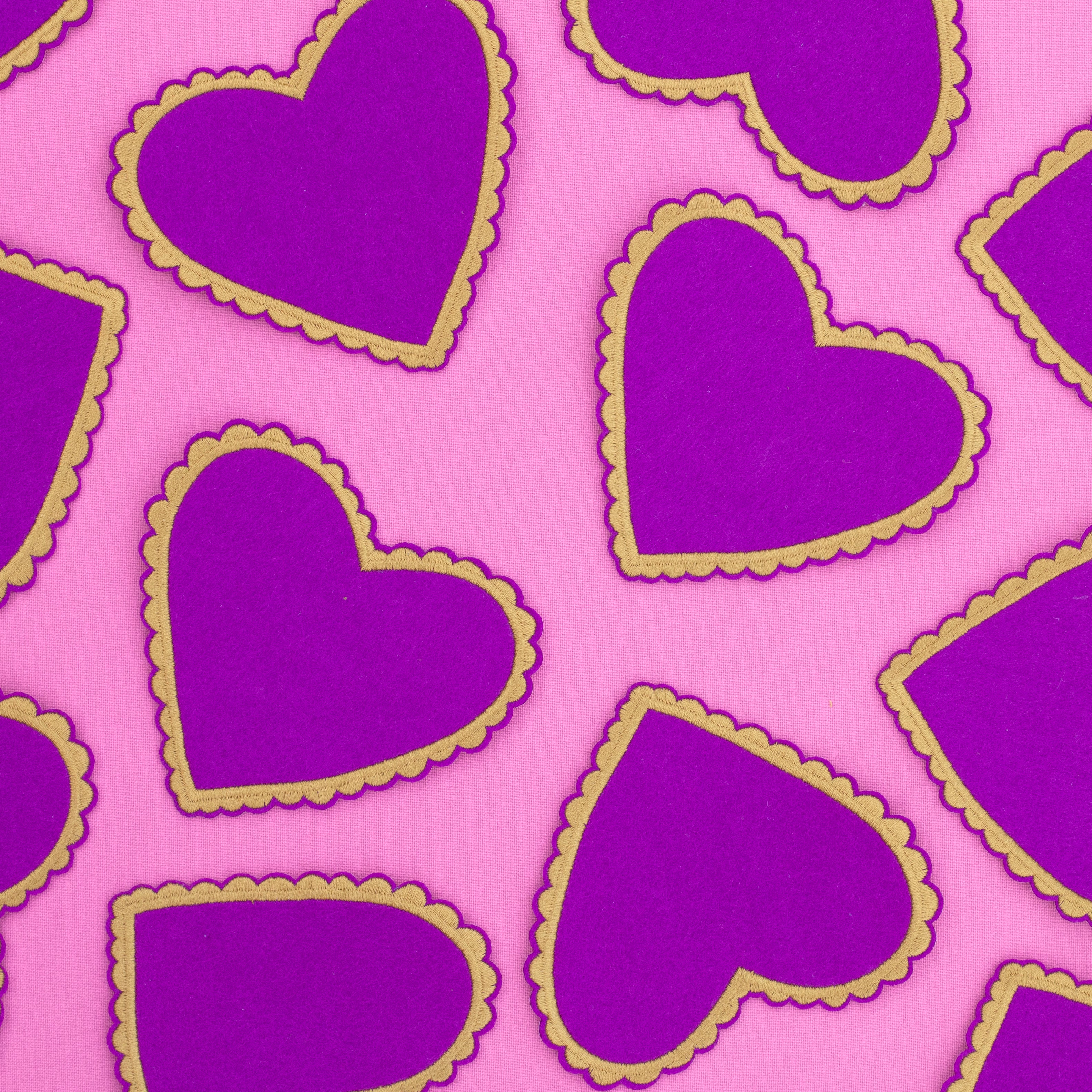 heart patch, hand cranked chain stitch!